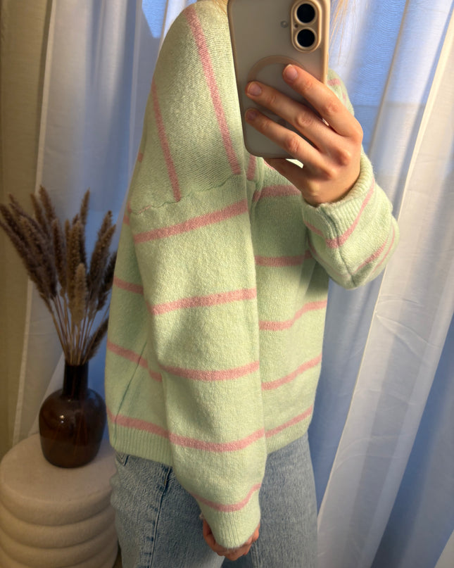 Pullover Amour mit Polokragen gestreift