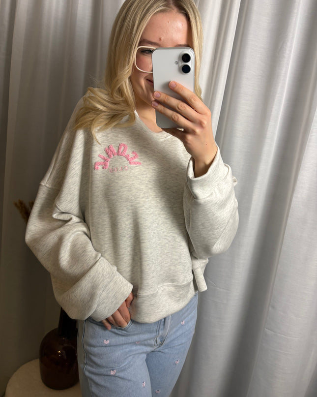 Iconic-Club Grau Rosa Sweater Pullover