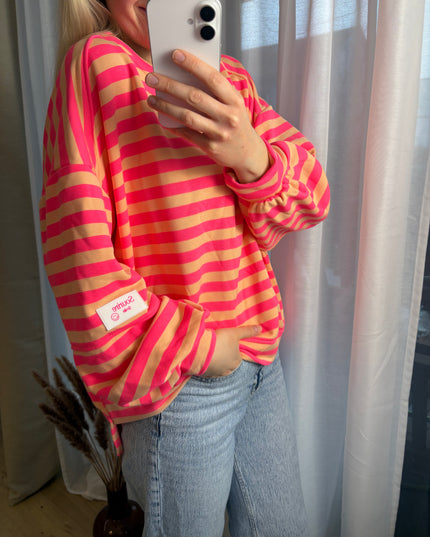 Sweater Sourire Smile Pullover gestreift in zwei Farben