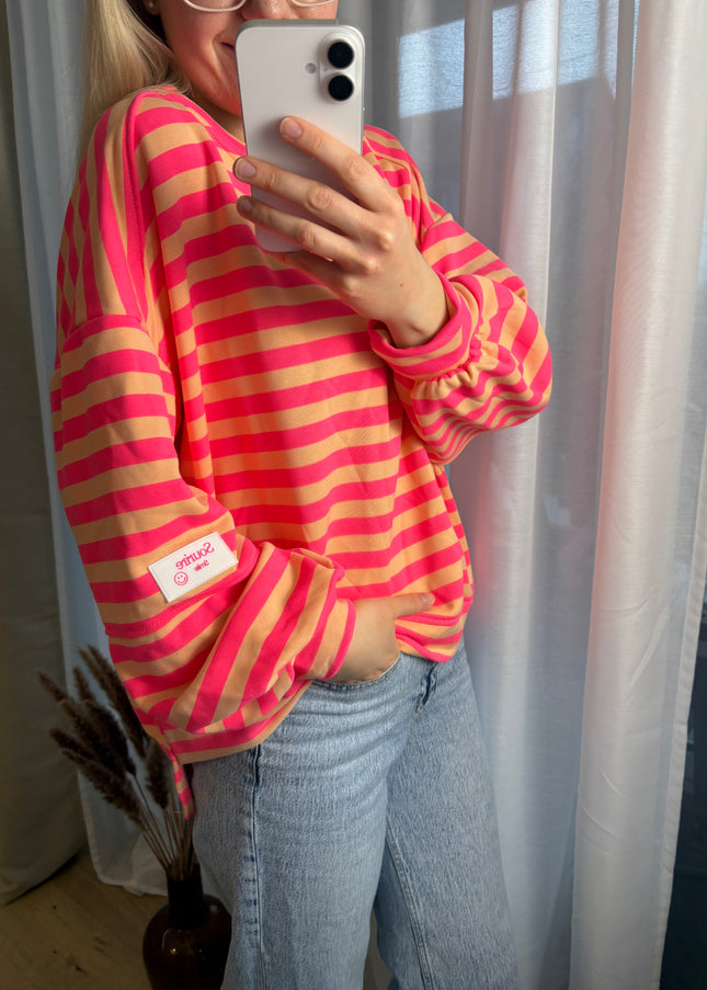 Sweater Sourire Smile Pullover gestreift in zwei Farben