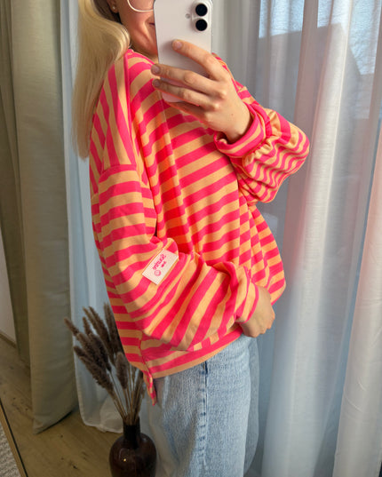 Sweater Sourire Smile Pullover gestreift in zwei Farben