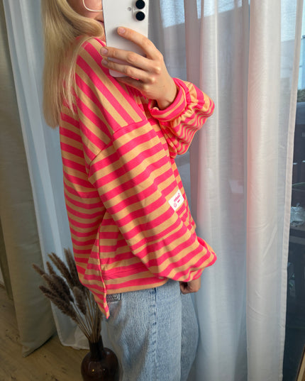 Sweater Sourire Smile Pullover gestreift in zwei Farben