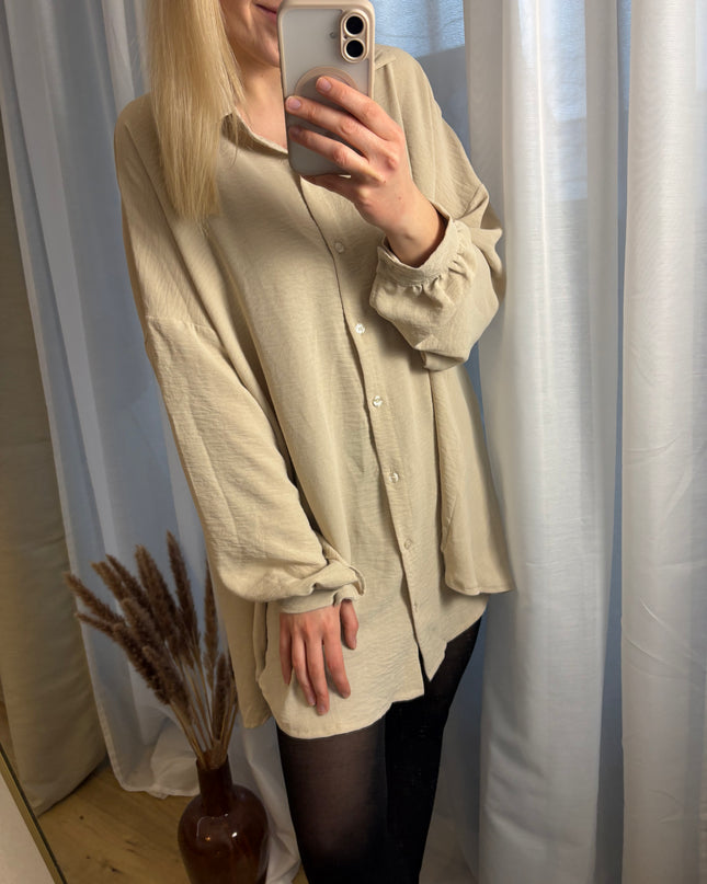 Blusenkleid mit Knöpfen Auswahl Beige/weiß