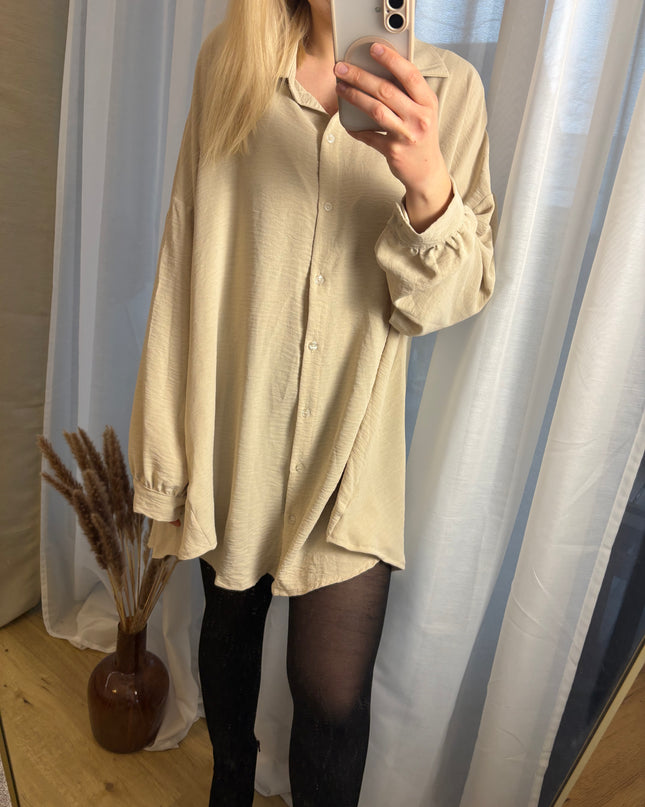 Blusenkleid mit Knöpfen Auswahl Beige/weiß