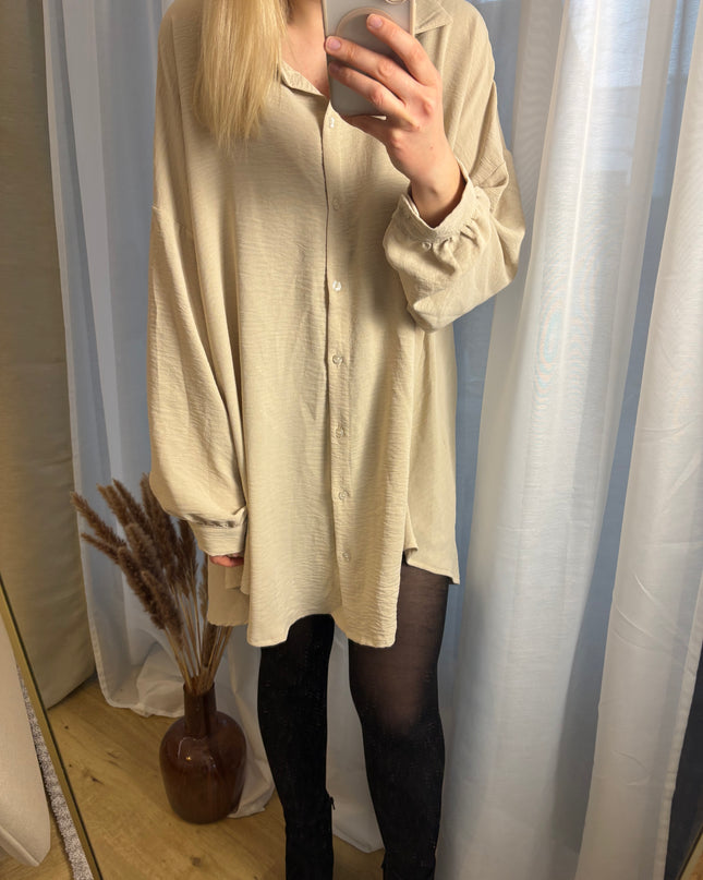 Blusenkleid mit Knöpfen Auswahl Beige/weiß