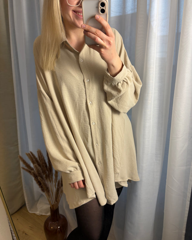 Blusenkleid mit Knöpfen Auswahl Beige/weiß