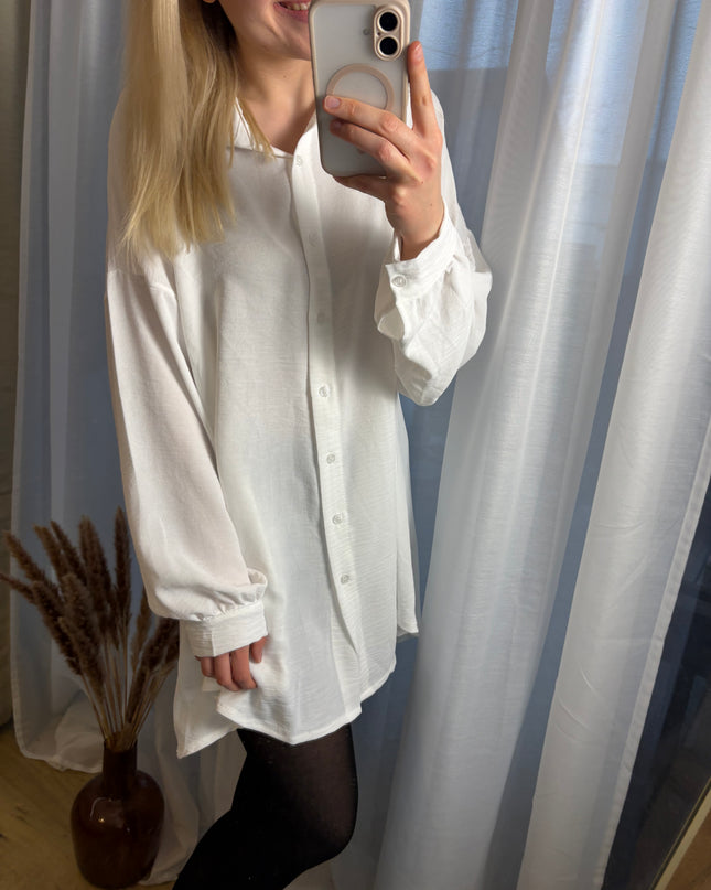 Blusenkleid mit Knöpfen Auswahl Beige/weiß