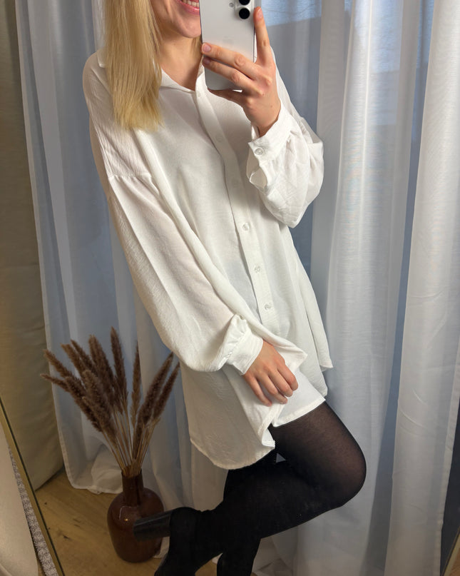 Blusenkleid mit Knöpfen Auswahl Beige/weiß