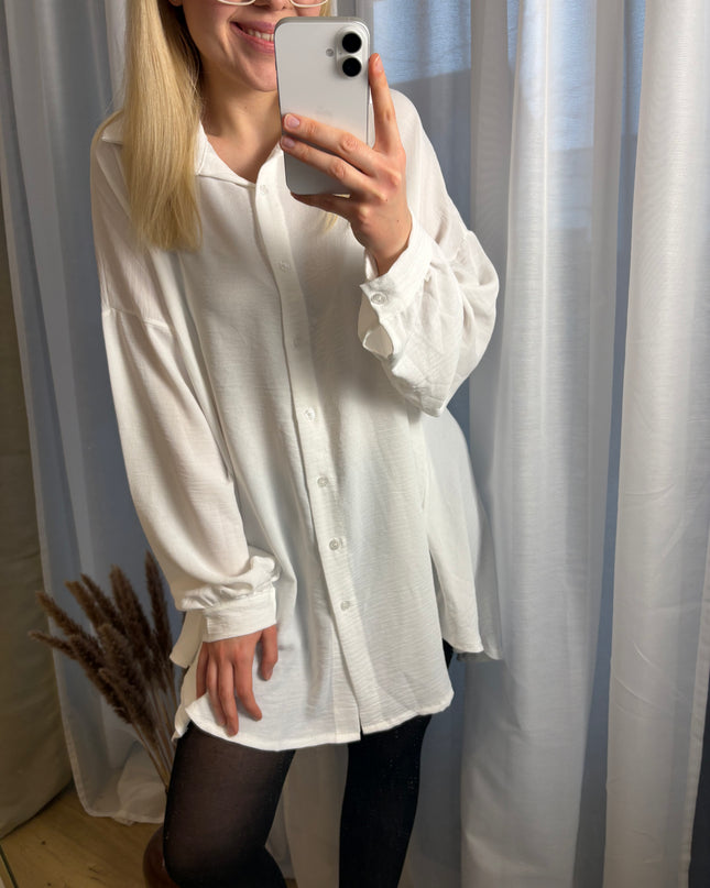 Blusenkleid mit Knöpfen Auswahl Beige/weiß