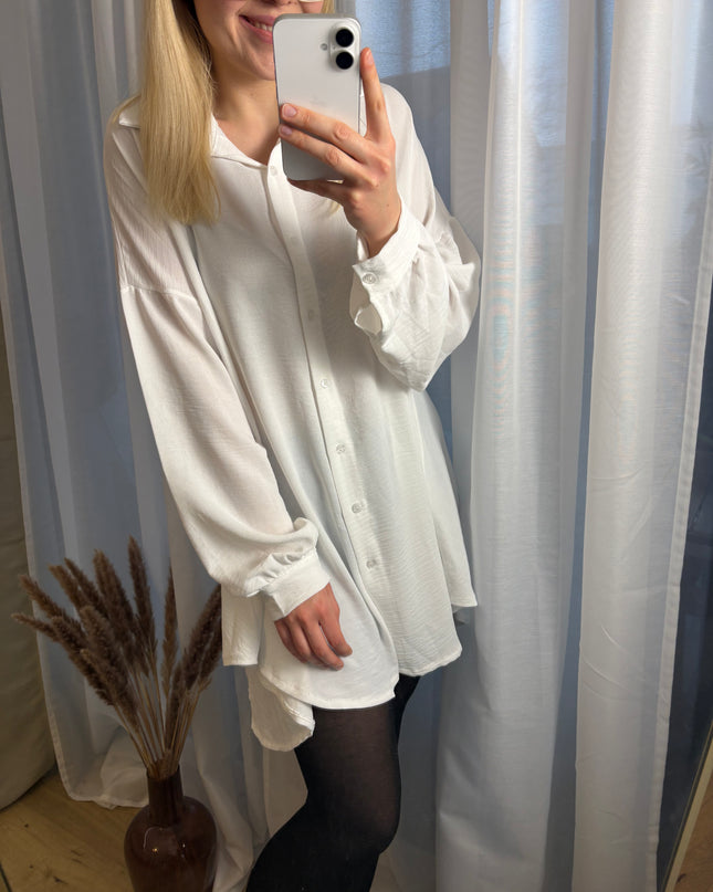 Blusenkleid mit Knöpfen Auswahl Beige/weiß