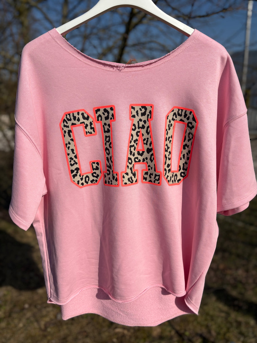 T-Shirt Ciao Buttergelb Rosa Koralle