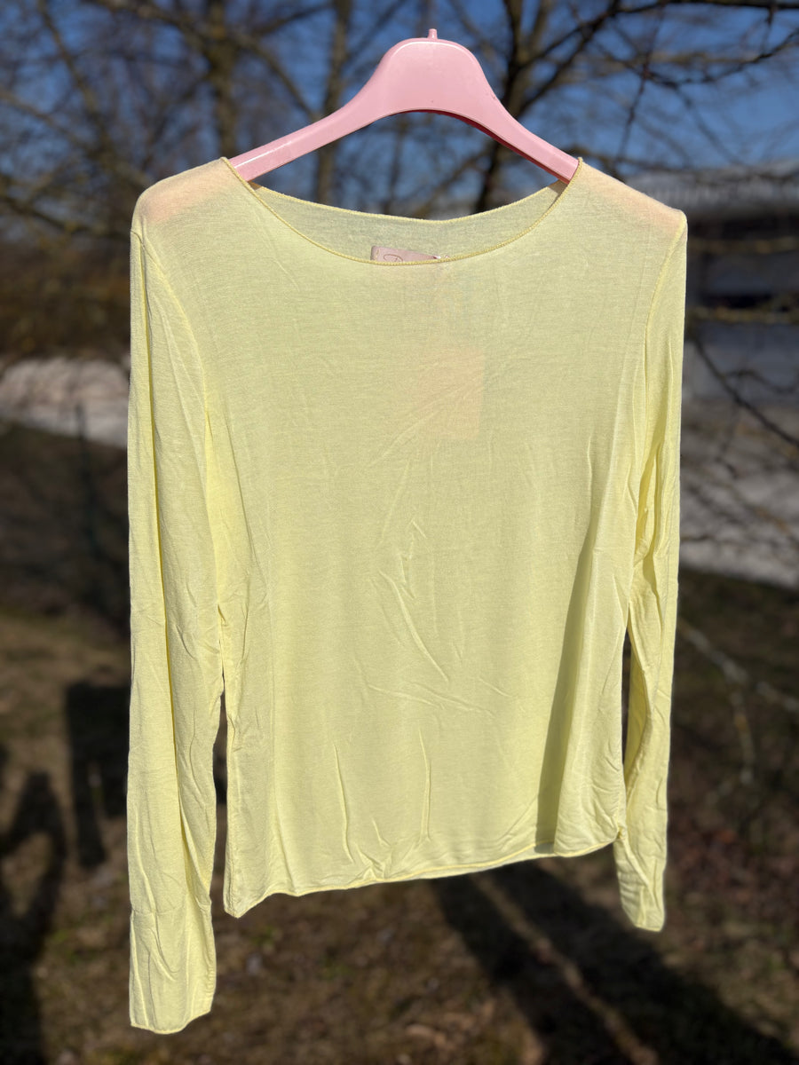 Langarmshirt mit Modal und Cashmere Einheitsgröße Buttergelb Rosa Koralle