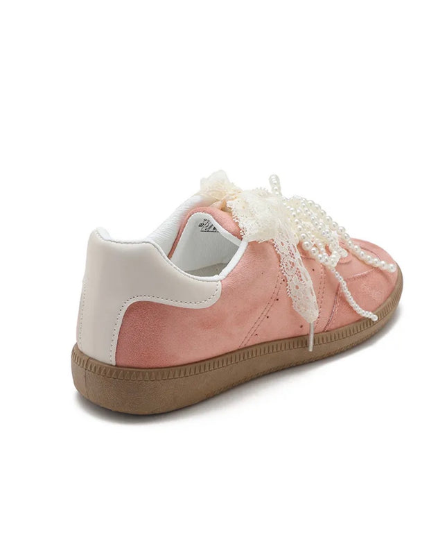 Sneaker mit Schnürsenkel aus Spitze