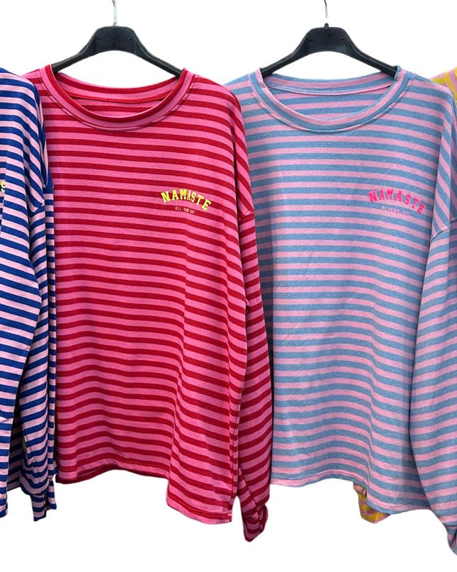 Namaste Sweatshirt Pullover Sweater gestreift