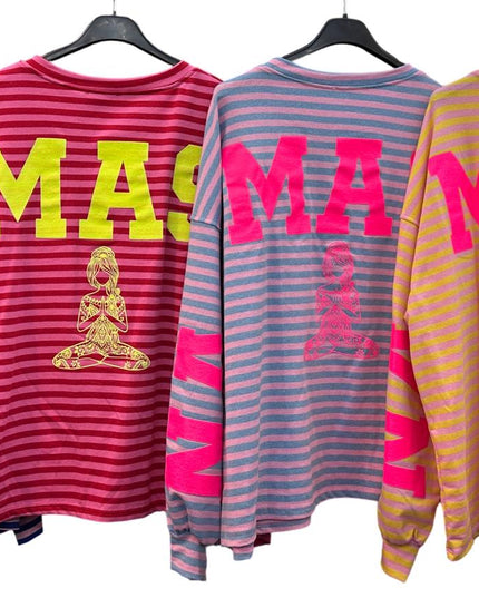Namaste Sweatshirt Pullover Sweater gestreift