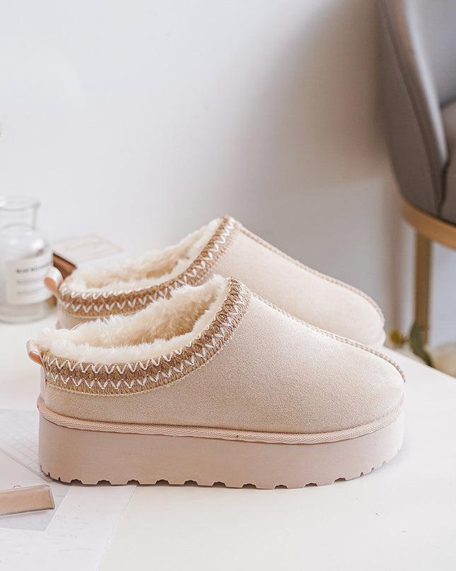 Slipper Holly mit Plateau Beige Gefüttert Vegan