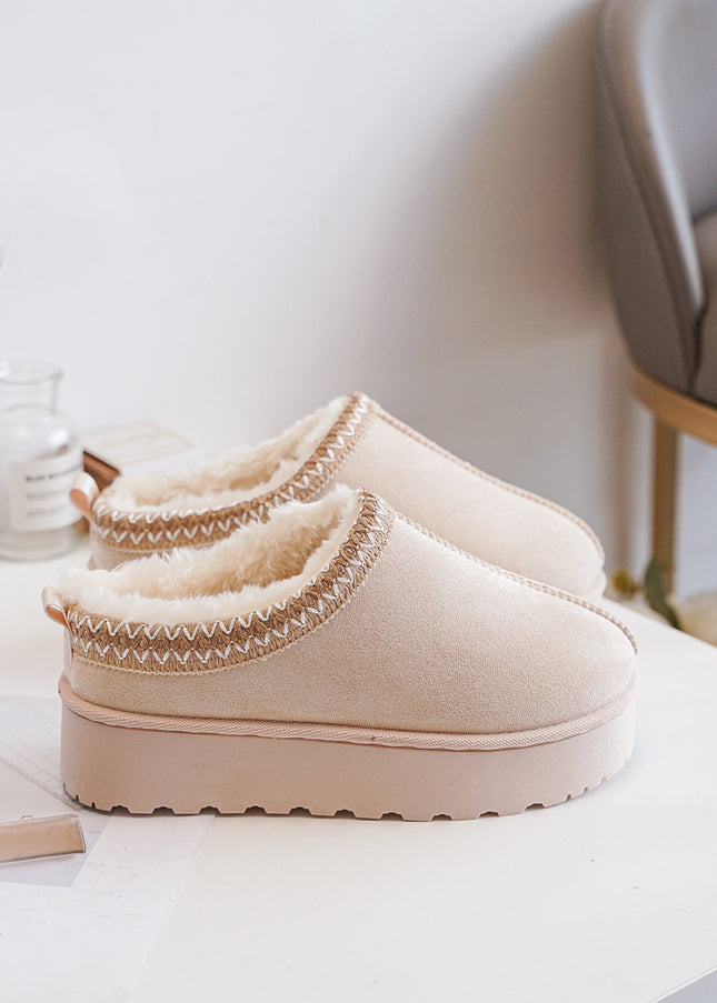 Slipper Holly mit Plateau Beige Gefüttert Vegan