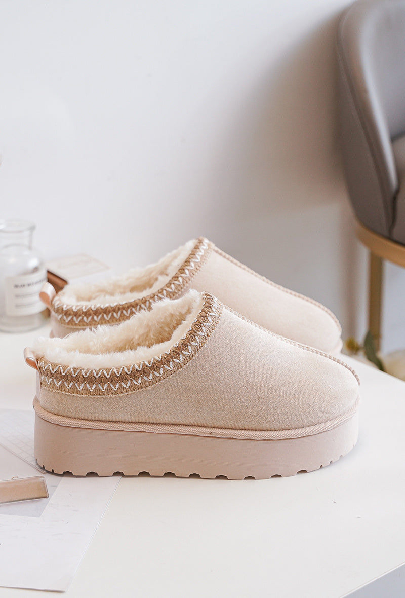 Slipper Holly mit Plateau Beige Gefüttert Vegan