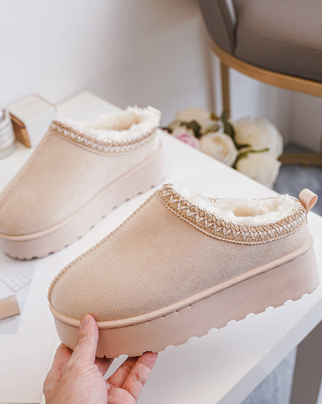 Slipper Holly mit Plateau Beige Gefüttert Vegan