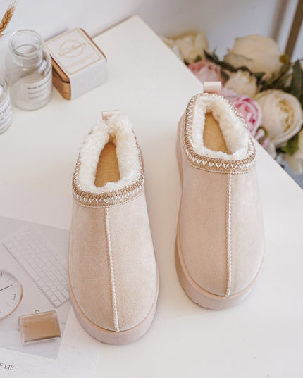 Slipper Holly mit Plateau Beige Gefüttert Vegan