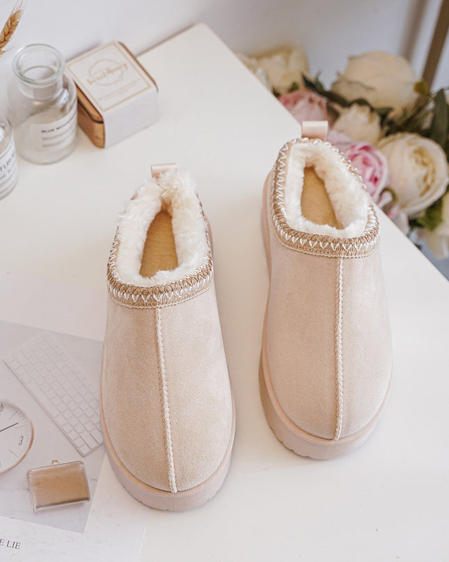 Slipper Holly mit Plateau Beige Gefüttert Vegan