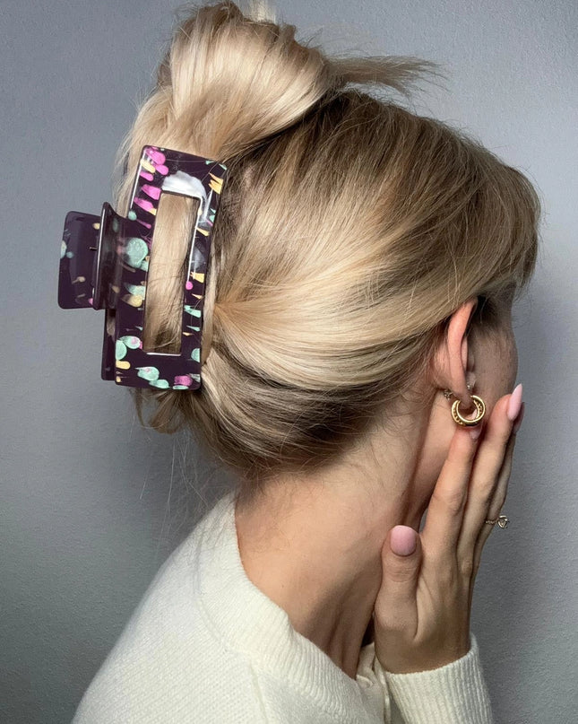 Haarklammer XL Pastell Linien Haarspange Hairclaw