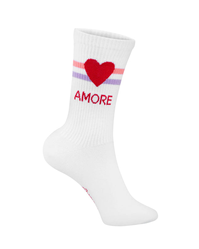 Tennissocken Socken AMORE Herzen Rot