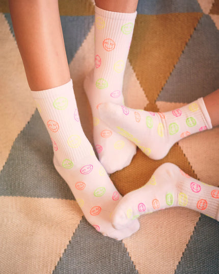 Neon Smiley Socken Tennissocken