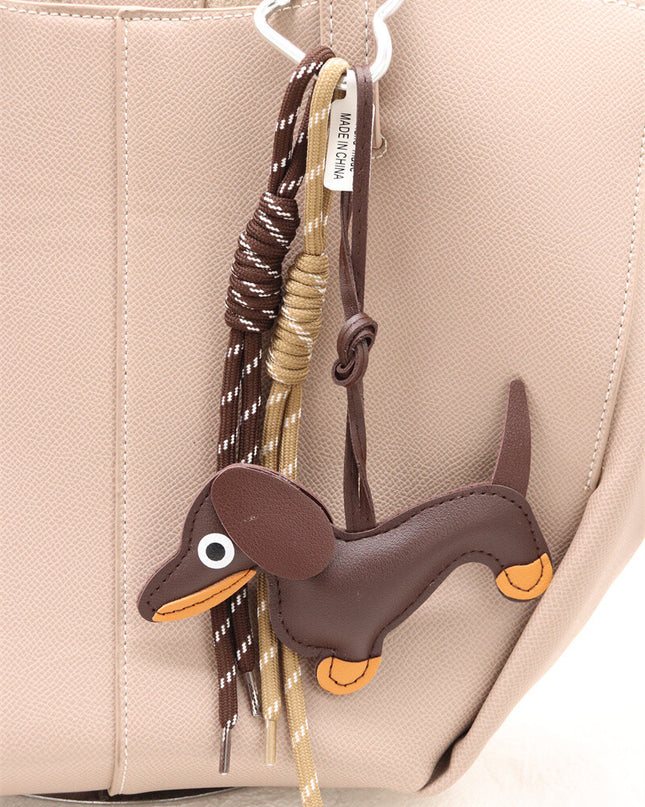 Schlüsselanhänger Taschenanhänger Dackel Dachshund Wiener Dog Braun Trend Anhänger Bag Charm Accessoire Handbag Charm