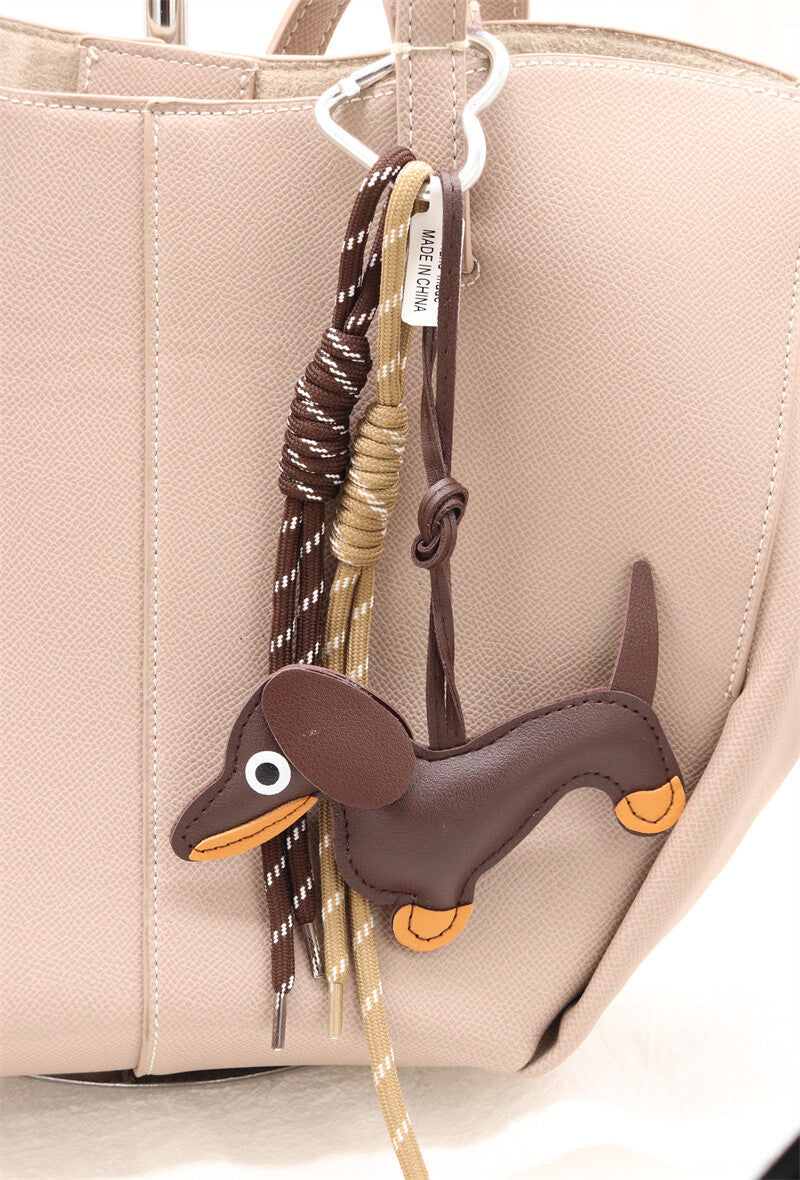 Schlüsselanhänger Taschenanhänger Dackel Dachshund Wiener Dog Braun Trend Anhänger Bag Charm Accessoire Handbag Charm