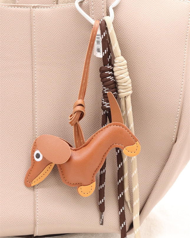 Schlüsselanhänger Taschenanhänger Dackel Dachshund Wiener Dog Braun Trend Anhänger Bag Charm Accessoire Handbag Charm