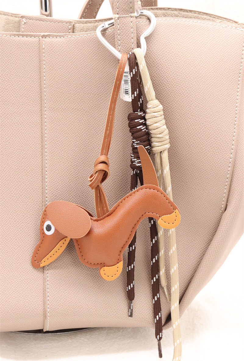 Schlüsselanhänger Taschenanhänger Dackel Dachshund Wiener Dog Braun Trend Anhänger Bag Charm Accessoire Handbag Charm