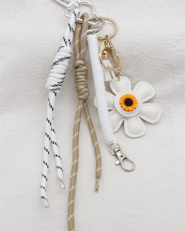 Schlüsselanhänger Taschenanhänger Blume Weiß Beige Trend Anhänger Bag Charm Accessoire Handbag Charm (Kopie)