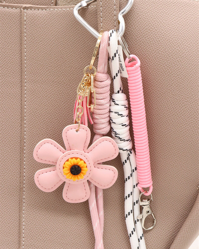 Schlüsselanhänger Taschenanhänger Blume Rosa Trend Anhänger Bag Charm Accessoire Handbag Charm
