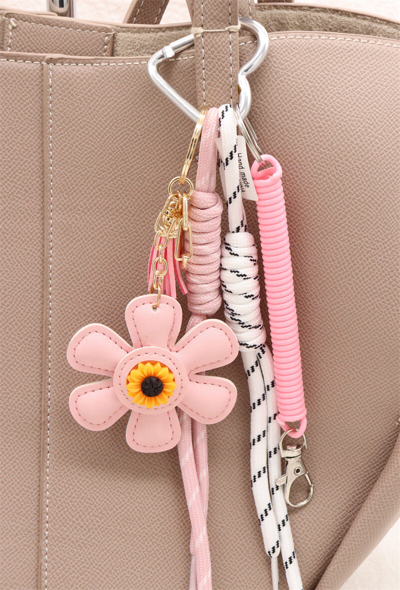 Schlüsselanhänger Taschenanhänger Blume Rosa Trend Anhänger Bag Charm Accessoire Handbag Charm