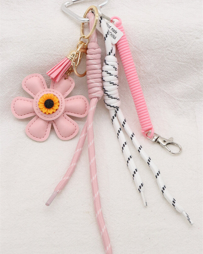 Schlüsselanhänger Taschenanhänger Blume Rosa Trend Anhänger Bag Charm Accessoire Handbag Charm