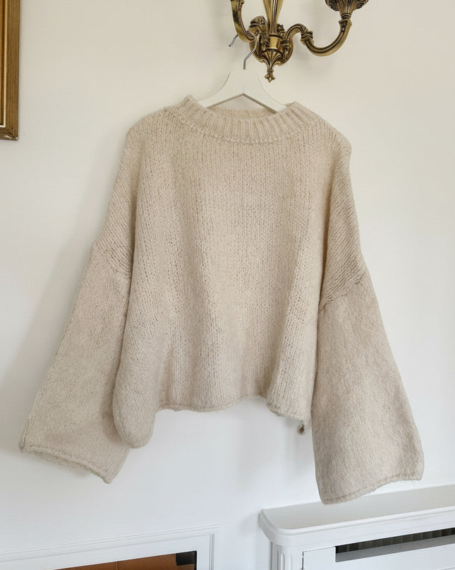 Oversize Pullover Mia Extra weite Ärmel Beige