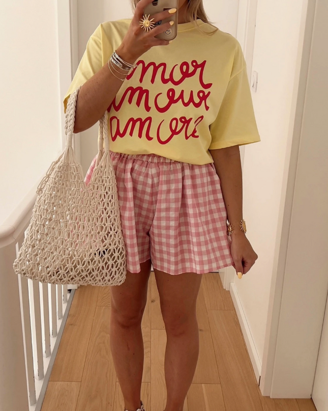 Amour T-Shirt Buttergelb Yellow Print