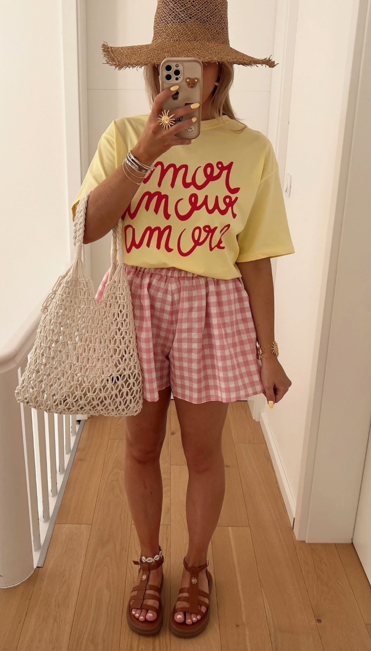 Amour T-Shirt Buttergelb Yellow Print