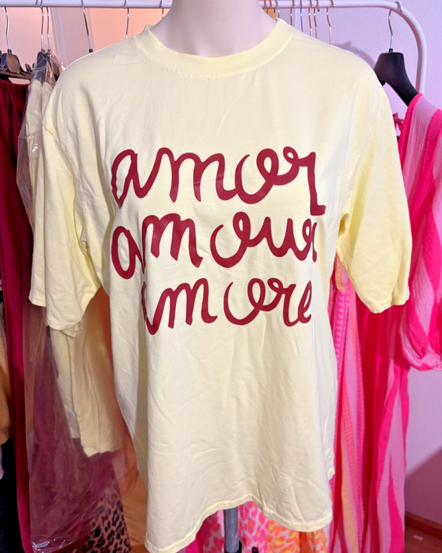 Amour T-Shirt Buttergelb Yellow Print