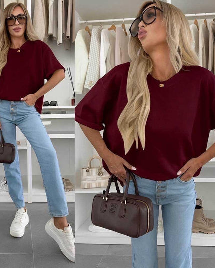 Basic T-Shirt "Leonie" Bordeaux