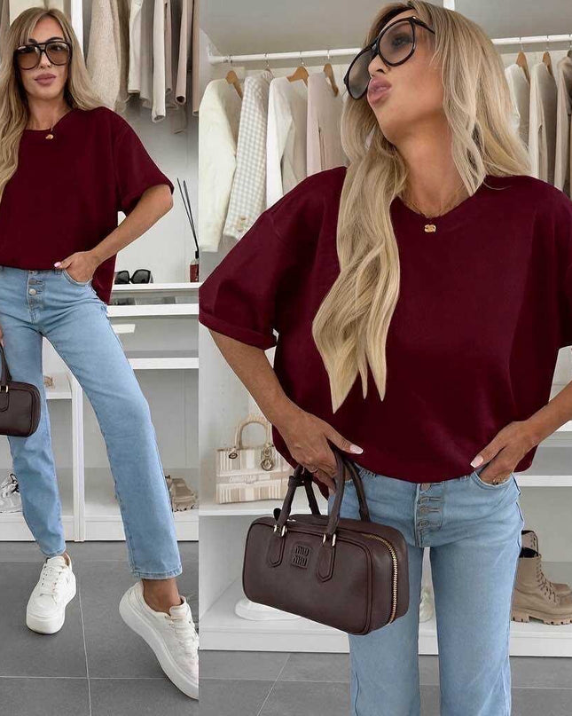 Basic T-Shirt "Leonie" Bordeaux