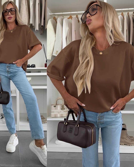 Basic T-Shirt "Leonie" Chocolate