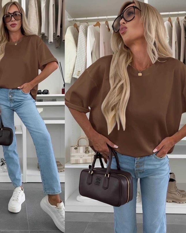 Basic T-Shirt "Leonie" Chocolate